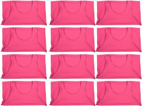 Alomejor Rose Red Football Exercise Vests for Children, 12Pcs Breathable and QuickDrying Kids Training Jerseys, Nylon Mesh Cloth, Suitable for Soccer and Volleyball Practice, Recommended in Saudi Arabia