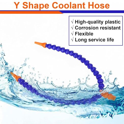 4 Pcs Y Shape Round Nozzle Coolant Hose, 1/4" Thread Water Oil Coolant Hose Pipe 11.8 Inch Plastic Adjustable Flexible Cooling Tube for CNC, Lathe, Milling Machine in Saudi Arabia