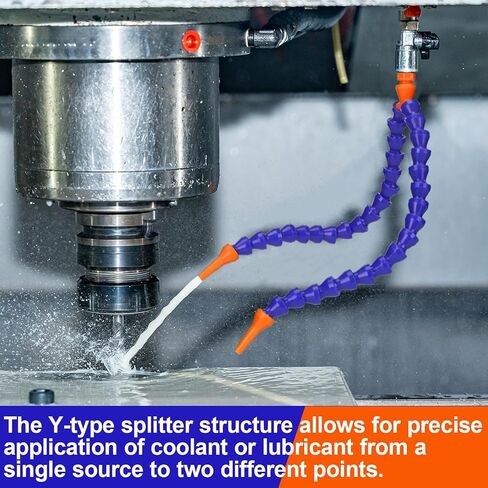 4 Pcs Y Shape Round Nozzle Coolant Hose, 1/4" Thread Water Oil Coolant Hose Pipe 11.8 Inch Plastic Adjustable Flexible Cooling Tube for CNC, Lathe, Milling Machine in Saudi Arabia