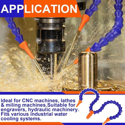 4 Pcs Y Shape Round Nozzle Coolant Hose, 1/4" Thread Water Oil Coolant Hose Pipe 11.8 Inch Plastic Adjustable Flexible Cooling Tube for CNC, Lathe, Milling Machine in Saudi Arabia