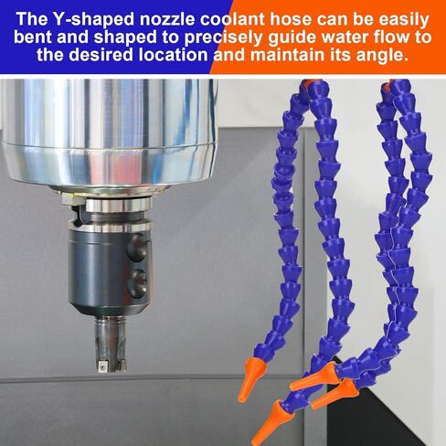 4 Pcs Y Shape Round Nozzle Coolant Hose, 1/4" Thread Water Oil Coolant Hose Pipe 11.8 Inch Plastic Adjustable Flexible Cooling Tube for CNC, Lathe, Milling Machine in Saudi Arabia