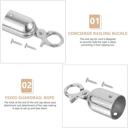 DOITOOL 5PCS Rope End Stopper Cord End Caps with Hook,Lobster Claw Clasps,Cord End Caps Barrier Rope End Hooks for Crowd Control Queue Divider in Saudi Arabia