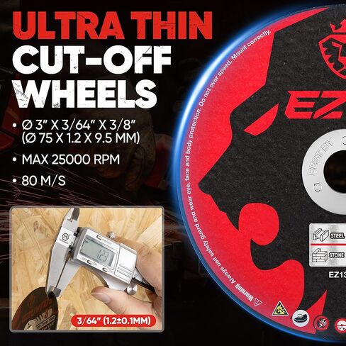 30 حزمة من العجلات المقطوعة مقاس 3 بوصات أقراص رفيعة للغاية لقطع الفولاذ والإينوكس والحجر ومطحنة الزوايا وأدوات القطع مع حقيبة تخزين محمولة in Kuwait