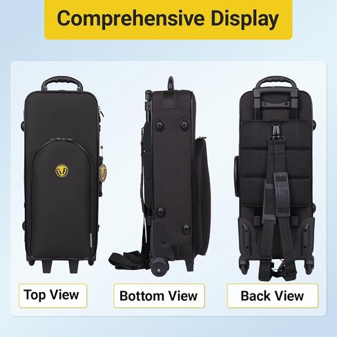 Sax Cases With Wheels, Lightweight Alto Sax Case for Eb Alto Saxophone, Rolling Alto Saxophone case, Backpack with Removable Straps; (IF-ROLLING-ALTOSAX) in Kuwait