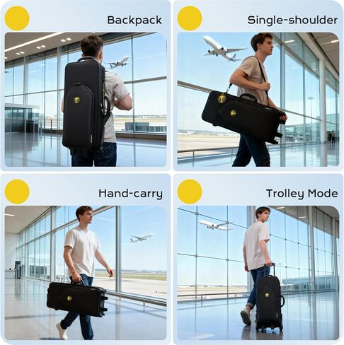 Sax Cases With Wheels, Lightweight Alto Sax Case for Eb Alto Saxophone, Rolling Alto Saxophone case, Backpack with Removable Straps; (IF-ROLLING-ALTOSAX) in Kuwait