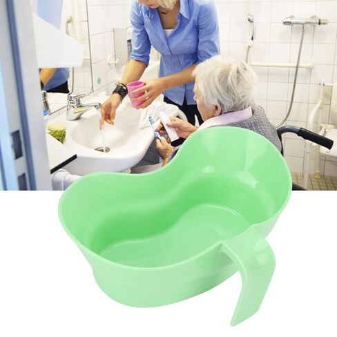 كوب غسول الفم للسرير - حوض للمريض مزود بفرشاة بلاستيكية مع فرشاة أسنان للعناية بالفم - يشتمل على حوض للقيء وحوض نقع - للمرضى طريحي الفراش وكبار السن in Kuwait