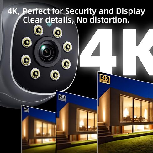 SV3C 4K POE Security Camera Outdoor 8MP POE IP Camera with Motion Detection 98ft HD Infrared Night Vision 2-Way Audio Metal Shell, Support RTSP, SD Card Record, FTP, PC, APP, Onvif Conformant (Wired) in Kuwait