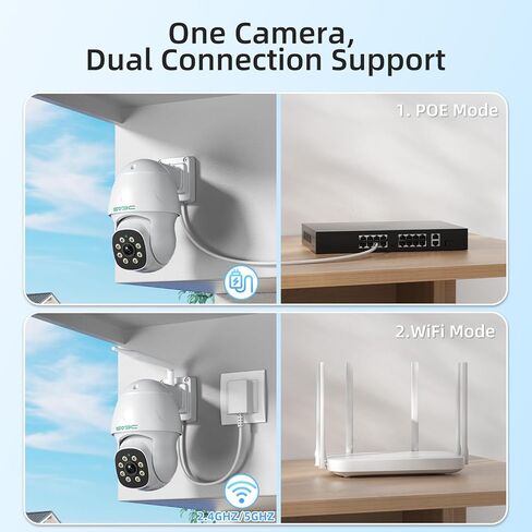 SV3C 4K POE Security Camera Outdoor 8MP POE IP Camera with Motion Detection 98ft HD Infrared Night Vision 2-Way Audio Metal Shell, Support RTSP, SD Card Record, FTP, PC, APP, Onvif Conformant (Wired) in Kuwait