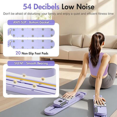 ALSO GO لوح البيلاتيس، مجموعة إصلاح البيلاتيس المحدثة، لوح محمول متعدد الوظائف للبطن للتمرين المنزلي، آلة إصلاح محمولة لتمرين الجسم بالكامل، مجموعة بيلاتيس منزلية مع أشرطة مقاومة in Kuwait