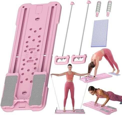 Multifunctional Pilates Board - Home Fat Burning Fitness Equipment with 3 Modes, Foldable Design, 330LBS Capacity, Stainless Steel Rollers for Core, Leg, Arm & Back Training in Saudi Arabia