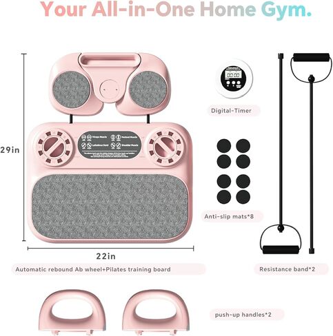 لوح إصلاح البيلاتيس من شيجينغ، معدات بيلاتيس قابلة للطي 6 في 1 للتمرين المنزلي مع الخشب، تدريب أساسي وكامل الجسم للنساء in Kuwait