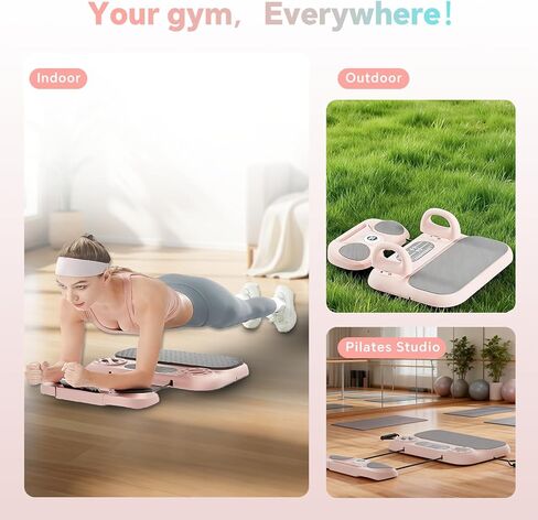 لوح إصلاح البيلاتيس من شيجينغ، معدات بيلاتيس قابلة للطي 6 في 1 للتمرين المنزلي مع الخشب، تدريب أساسي وكامل الجسم للنساء in Kuwait