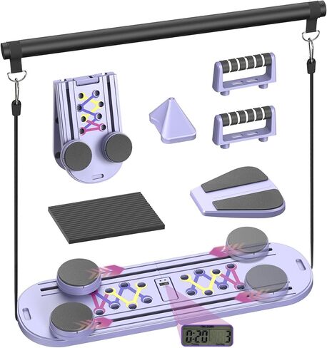 Pilates Board, Portable Pilates Reformer Equipment with Timer, 7-in-1 Foldable Pilates Machine for Home Workout, Multi-Purpose Pilates Equipment at Home, Office in Saudi Arabia
