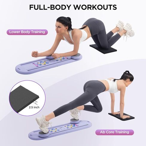 Pilates Board, Portable Pilates Reformer Equipment with Timer, 7-in-1 Foldable Pilates Machine for Home Workout, Multi-Purpose Pilates Equipment at Home, Office in Saudi Arabia