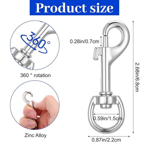 50 Pcs 2.68 Inch Swivel Snap Hooks for Dog Leash, Heavy Duty Flag Clasp Single Ended Swivel Clips, Multipurpose Dog Leashs Clip Bolt Snap for Keychain Camera Strap Linking Pet Leash in Kuwait