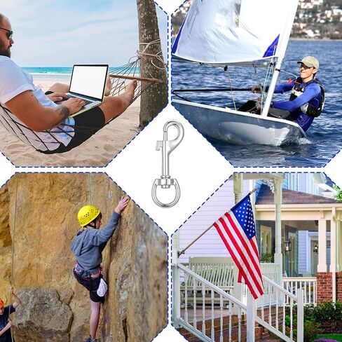 50 Pcs 2.68 Inch Swivel Snap Hooks for Dog Leash, Heavy Duty Flag Clasp Single Ended Swivel Clips, Multipurpose Dog Leashs Clip Bolt Snap for Keychain Camera Strap Linking Pet Leash in Kuwait