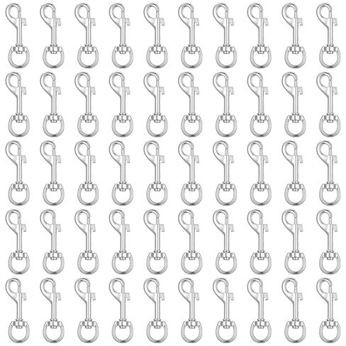 50 Pcs 2.68 Inch Swivel Snap Hooks for Dog Leash, Heavy Duty Flag Clasp Single Ended Swivel Clips, Multipurpose Dog Leashs Clip Bolt Snap for Keychain Camera Strap Linking Pet Leash in Kuwait