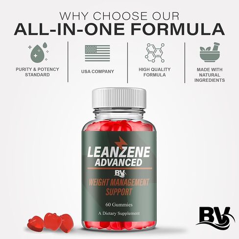 BLUE VIBE LeanZene Advanced Keto ACV Gummies, Lean Zene Advanced Natural Keto Wellness Support Formula Gummies, LeanZene Keto ACV & Overall Health Support Supplement (5 Pack - 300 Gummies) in Kuwait