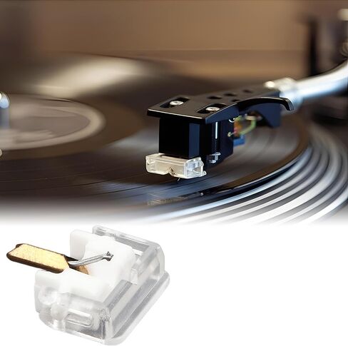 Diamond Needle Stylus Replacement for SHURE M44-7 N44-7 M44-3 M55E, DUAL DN305 DN306 M44G, GARRARD N44-7 Cartridge Turntable Phonograph Vinyl Record Player Accessories (WHITE) in Kuwait