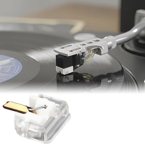 Diamond Needle Stylus Replacement for SHURE M44-7 N44-7 M44-3 M55E, DUAL DN305 DN306 M44G, GARRARD N44-7 Cartridge Turntable Phonograph Vinyl Record Player Accessories (WHITE) in Kuwait