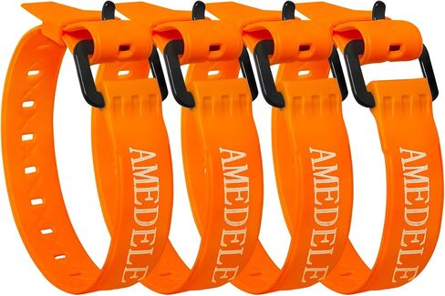 4 Pack Lashing Straps with Buckles,Adjustable Utility Tension Straps,Simple Tie-Downs Straps for Securing Bike Moto Luggage,Garden Hoses,Skis,Wires and Cables,Orange,14" in Saudi Arabia