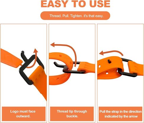 4 Pack Lashing Straps with Buckles,Adjustable Utility Tension Straps,Simple Tie-Downs Straps for Securing Bike Moto Luggage,Garden Hoses,Skis,Wires and Cables,Orange,14" in Saudi Arabia