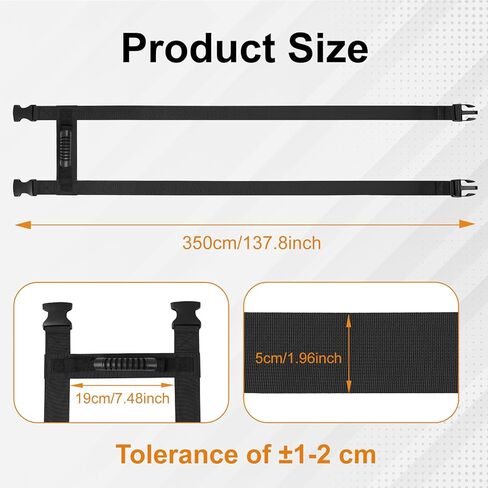 حزام حمل صندوقي مقاس 137.8 بوصة بمقبض، أشرطة طويلة للغاية قابلة للتعديل على شكل حرف H مع مشبك منظم للحزام، حزام محمول مصمم لرفع الصناديق الكبيرة بأمان، سهل تحريك الأمتعة in Kuwait