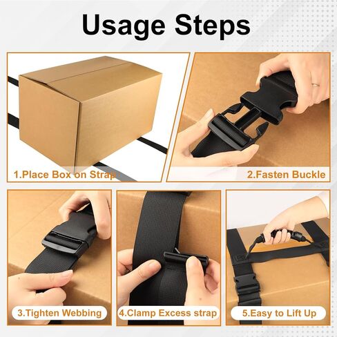 حزام حمل صندوقي مقاس 137.8 بوصة بمقبض، أشرطة طويلة للغاية قابلة للتعديل على شكل حرف H مع مشبك منظم للحزام، حزام محمول مصمم لرفع الصناديق الكبيرة بأمان، سهل تحريك الأمتعة in Kuwait