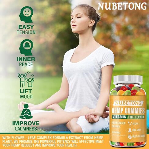 Hemp Gummies High Potency Extra Strength Hemp Oil Extract Organic Edible Gummy Supplement for Adult Gummy for Sleep, Pain, Anxiety in Kuwait