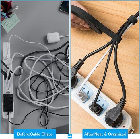 لفة خطافية وحلقة بطول 52.5 قدم × 1/2 بوصة - أشرطة إمساك ذاتية مزدوجة الجوانب، شريط خالٍ من المواد اللاصقة لإدارة الكابلات، أدوات تثبيت قابلة لإعادة الاستخدام للمنزل والمكتب والمشروعات اليدوية in Kuwait