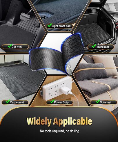 12 Sets Industrial Strength Hook and Loop Strips with Super Adhesive Heavy Duty, 3.6"x2"/3.15"x1.18"/ 2" Double-Sided Adhesive Strip, Heat Resistant Waterproof, Car Mats Outdoor or Indoor Use in Saudi Arabia