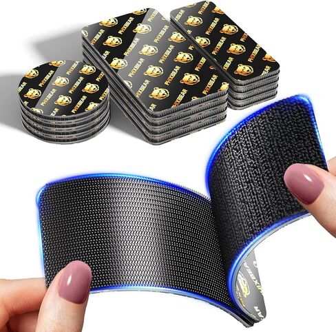 12 Sets Industrial Strength Hook and Loop Strips with Super Adhesive Heavy Duty, 3.6"x2"/3.15"x1.18"/ 2" Double-Sided Adhesive Strip, Heat Resistant Waterproof, Car Mats Outdoor or Indoor Use in Saudi Arabia