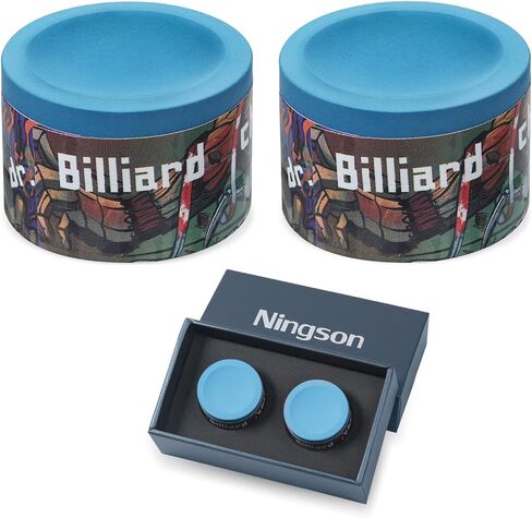 Pool Cue Chalk 2 Pack, Premium Round Pool Stick Chalk Billiard Table Accessories for Professional Tournament, Clubs, Bars, Home (Outstanding Performance, Reduce Miscue, Durable)- Blue in Kuwait