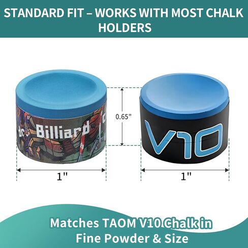 Pool Cue Chalk 2 Pack, Premium Round Pool Stick Chalk Billiard Table Accessories for Professional Tournament, Clubs, Bars, Home (Outstanding Performance, Reduce Miscue, Durable)- Blue in Kuwait