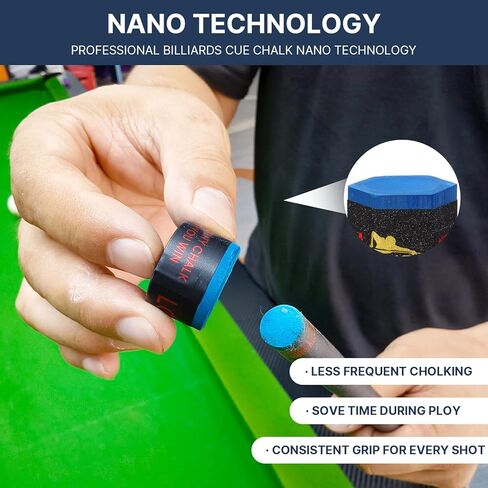 Ultra-Premium Nano Pool Cue Chalk Set, 2-Pack – Luxury Billiard Chalk with Precision Grip, Superior Clean Performance & Elite Gift Presentation for Advanced Players and Cue Connoisseurs in Kuwait