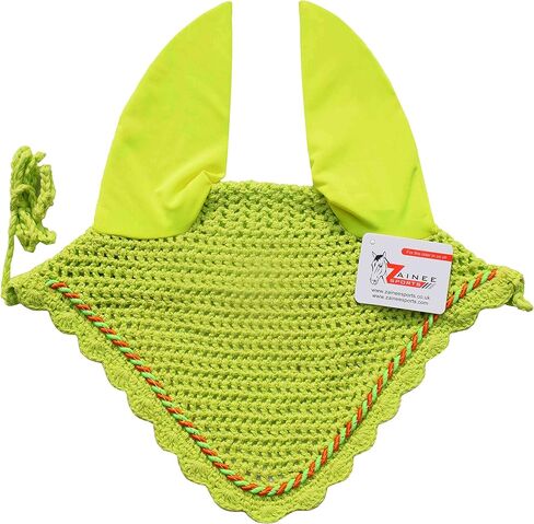 Horse Ear Bonnet for Horses – Breathable Crochet Riding Bonnet with Stretch Lycra Ears, 29 Colors to Match Your Tack, Pony Cob Full X-Full Equestrian Zainee Sports (Pink, Horse/Full) in Kuwait