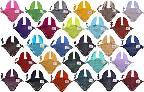 Horse Ear Bonnet for Horses – Breathable Crochet Riding Bonnet with Stretch Lycra Ears, 29 Colors to Match Your Tack, Pony Cob Full X-Full Equestrian Zainee Sports (Pink, Horse/Full) in Saudi Arabia