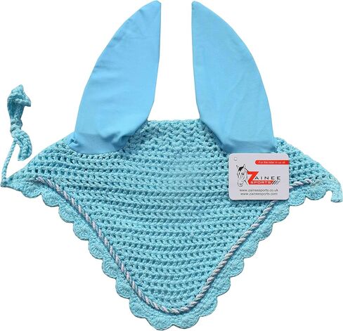 Horse Ear Bonnet for Horses – Breathable Crochet Riding Bonnet with Stretch Lycra Ears, 29 Colors to Match Your Tack, Pony Cob Full X-Full Equestrian Zainee Sports (Pink, Horse/Full) in Saudi Arabia