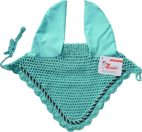 Horse Ear Bonnet for Horses – Breathable Crochet Riding Bonnet with Stretch Lycra Ears, 29 Colors to Match Your Tack, Pony Cob Full X-Full Equestrian Zainee Sports (Pink, Horse/Full) in Saudi Arabia