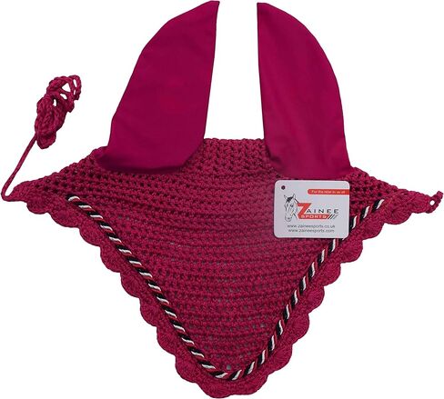 Horse Ear Bonnet for Horses – Breathable Crochet Riding Bonnet with Stretch Lycra Ears, 29 Colors to Match Your Tack, Pony Cob Full X-Full Equestrian Zainee Sports (Pink, Horse/Full) in Saudi Arabia