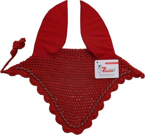 Horse Ear Bonnet for Horses – Breathable Crochet Riding Bonnet with Stretch Lycra Ears, 29 Colors to Match Your Tack, Pony Cob Full X-Full Equestrian Zainee Sports (Pink, Horse/Full) in Saudi Arabia