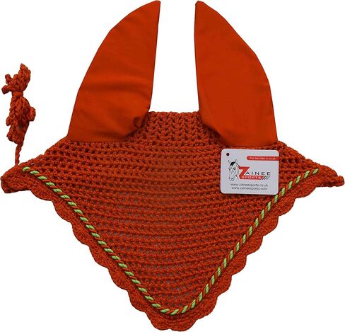 Horse Ear Bonnet for Horses – Breathable Crochet Riding Bonnet with Stretch Lycra Ears, 29 Colors to Match Your Tack, Pony Cob Full X-Full Equestrian Zainee Sports (Pink, Horse/Full) in Saudi Arabia