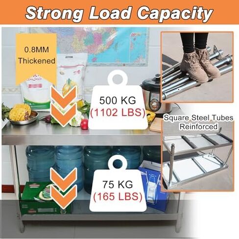 30in Stainless Steel Kitchen Work Table - Commercial Food Prep & Lab Workstation, Metal Island Desk with Storage, 39.4x31.5in for Kitchen/Garage Use in Saudi Arabia