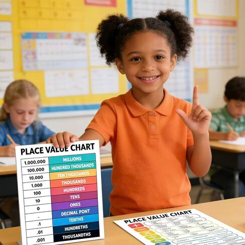 WINDVALE Educational Math Posters for Toddlers Kids Fractions Addition Subtraction Math Prints for Bulletin Board Elementary Middle School Classroom Teachers in Kuwait