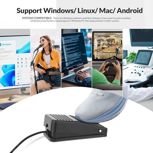 Rii USB Foot Switch Pedal Footswitch Game Control Action HID 6.2ft للوحة المفاتيح والماوس والكمبيوتر المحمول in Saudi Arabia