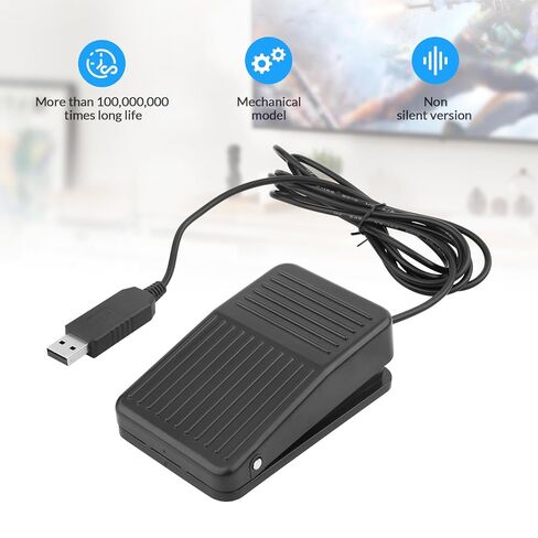 Rii USB Foot Switch Pedal Footswitch Game Control Action HID 6.2ft للوحة المفاتيح والماوس والكمبيوتر المحمول in Saudi Arabia