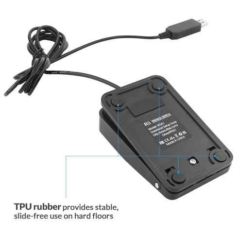 Rii USB Foot Switch Pedal Footswitch Game Control Action HID 6.2ft للوحة المفاتيح والماوس والكمبيوتر المحمول in Saudi Arabia