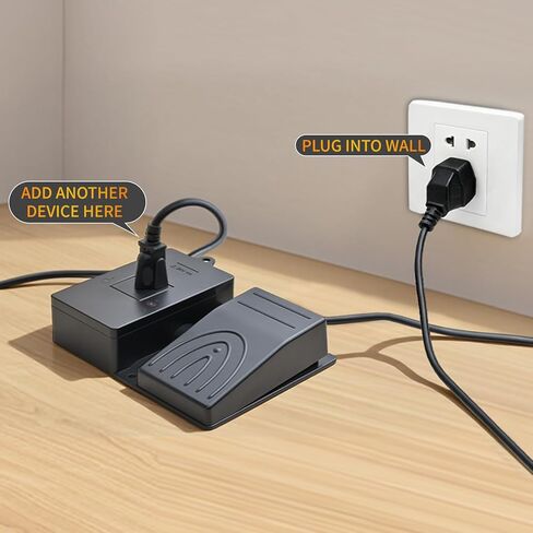 iKKEGOL Foot Pedal Power Switch Outlet, Self-Locking ON/Off Toggle Socket, 6.5ft Cable with 3-Prong Plug, 250V 10A, Hands-Free Operation for Tools, Machines, Woodworking, Workshop Use in Saudi Arabia