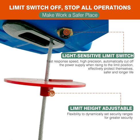 3 in 1 Electric Hoist Winch,1100LB1500W Power Electric Portable Hoist Winch, Electric Winch 110v with Manual Wire Wireless Remote Control,26FT Lifting Height,for Lifting, Garage,Factory in Saudi Arabia