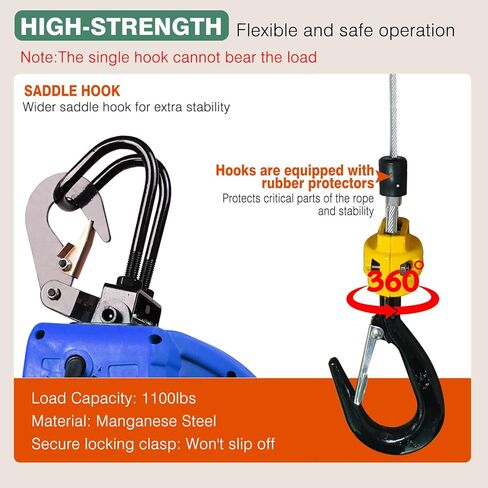 3 in 1 Electric Hoist Winch,1100LB1500W Power Electric Portable Hoist Winch, Electric Winch 110v with Manual Wire Wireless Remote Control,26FT Lifting Height,for Lifting, Garage,Factory in Saudi Arabia